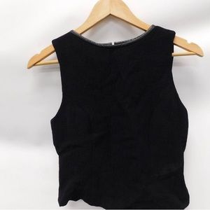 GirlBoy New York Women's Black Ribbed Full Zip Vest